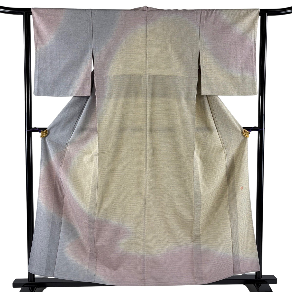 【美品】 訪問着 身丈158.5cm 裄丈62cm S 単衣 落款あり 霞 ぼかし 灰色 正絹 名品 【中古】｜バイセル 店