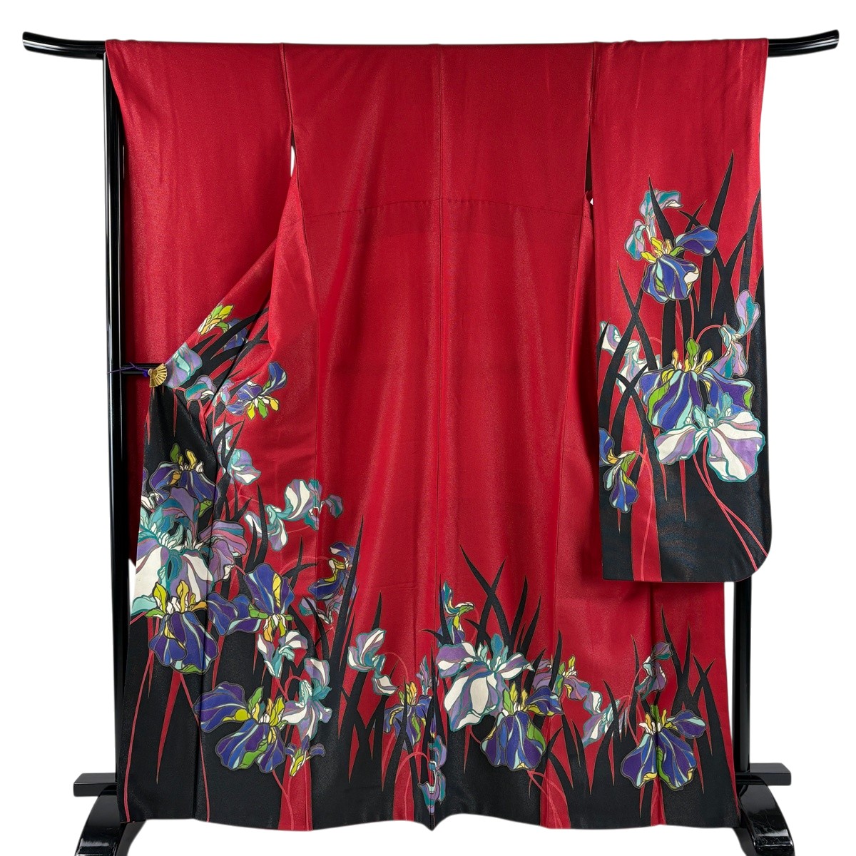 【美品】 振袖 身丈168cm 裄丈68cm L 袷 菖蒲 銀通し 金彩 赤 正絹 名品 【中古】｜バイセル 店