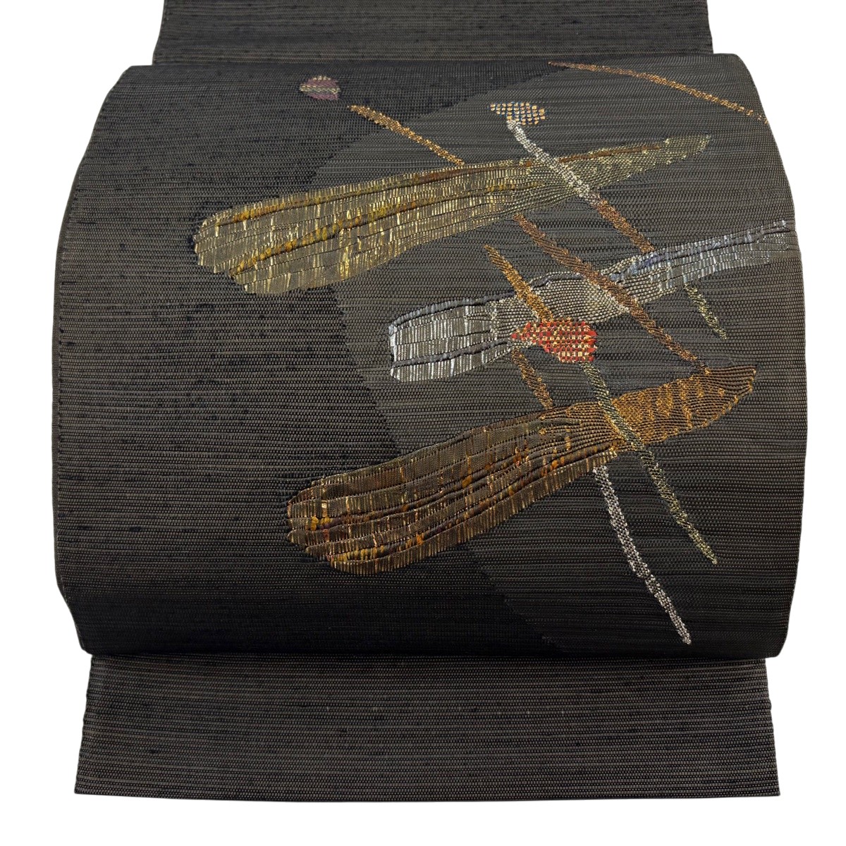 【美品】 袋帯 秀品 幾何学 箔 金銀糸 焦茶色 お太鼓柄 正絹 【中古】｜バイセル 店