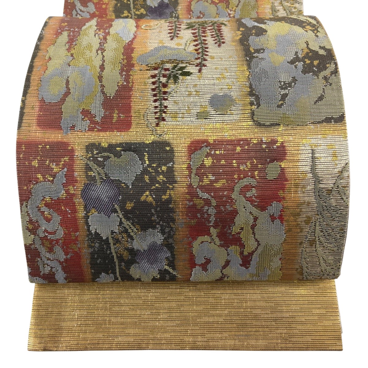 【美品】 袋帯 名品 証紙あり 笠松 葡萄 箔 金色 六通 正絹 【中古】｜バイセル 店