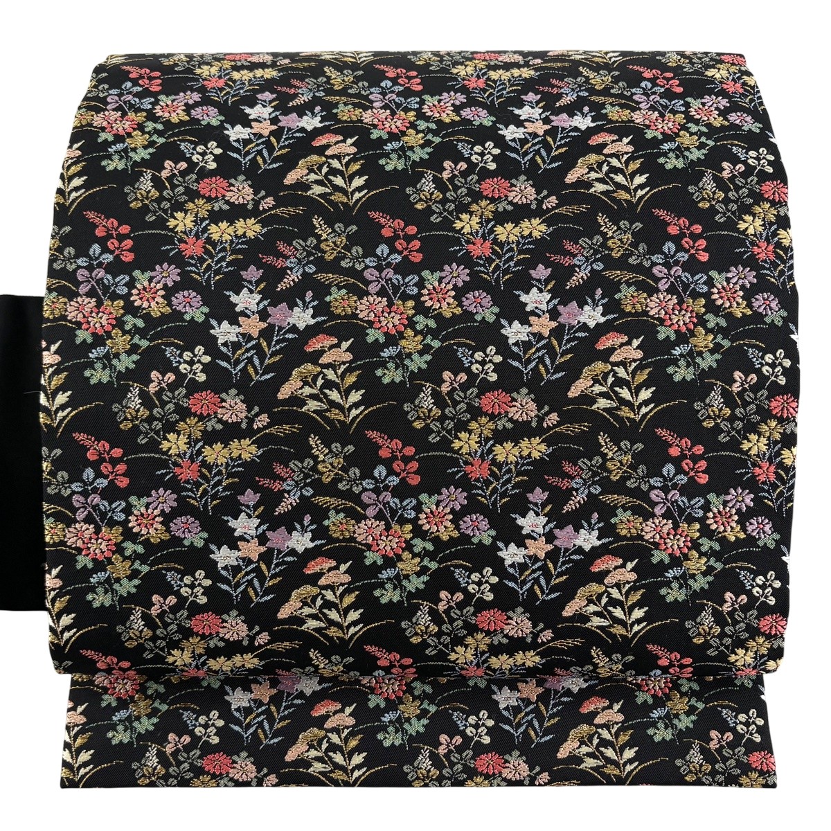 名古屋帯 名品 秋草 金糸 黒 正絹 【中古】｜バイセル 店