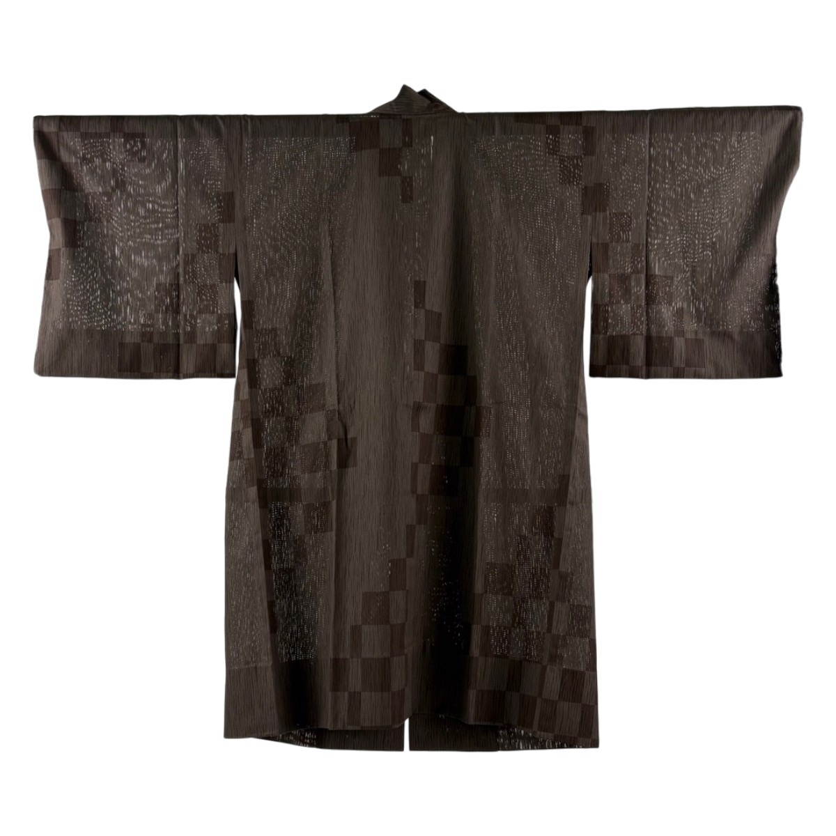【美品】 道中着 身丈105.5cm 裄丈65.5cm M 和装コート 市松 焦茶色 正絹 逸品 【中古】|バイセル 店