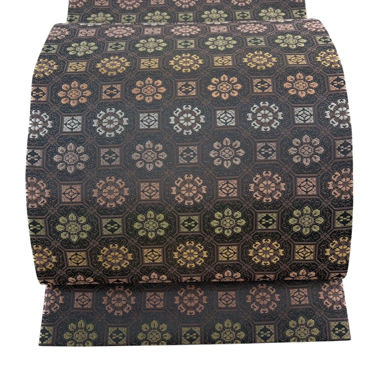 【美品】 袋帯 名品 蜀江華文 刺繍 灰色 六通 正絹 【中古】|バイセル 店