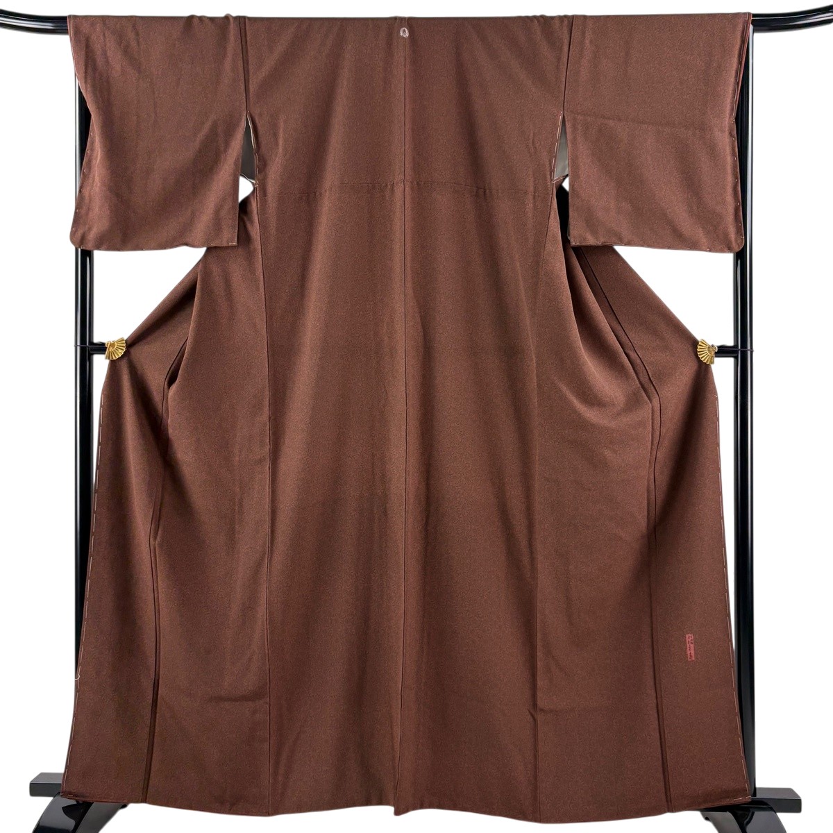 【美品】 江戸小紋 身丈160.5cm 裄丈68cm L 袷 人間国宝 中村勇二郎 落款あり 古代菊 茶色 正絹 名品 一つ紋 【中古】｜バイセル 店