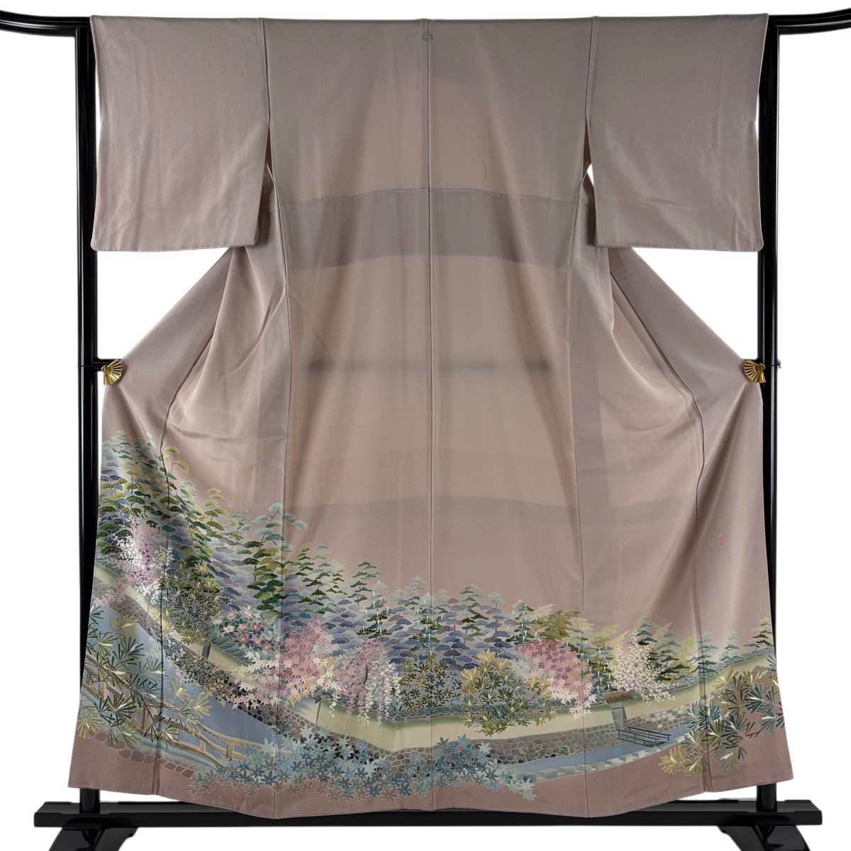 色留袖 身丈156cm 裄丈63.5cm S 袷 加賀友禅 奥田勝将 落款あり 松梅 堀 ぼかし ピンクベージュ 正絹 名品 一つ紋 【中古】｜バイセル 店