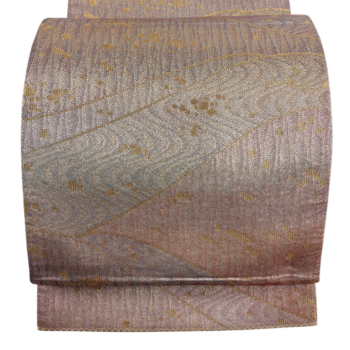 【美品】 袋帯 秀品 関西仕立て 流水 金糸 箔 茜色 六通 正絹 【中古】|バイセル 店