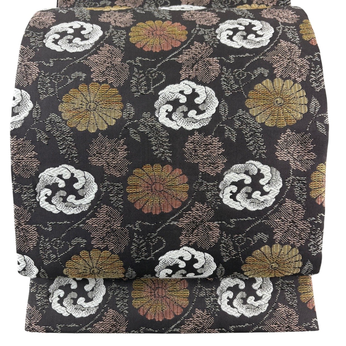 【美品】 袋帯 名品 菊唐草 波頭 唐織 金糸 灰紫 六通 正絹 【中古】|バイセル 店