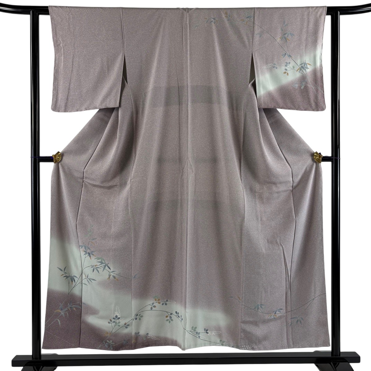 【美品】 訪問着 身丈154cm 裄丈61.5cm S 袷 笹 萩 染め分け ぼかし 薄紫 正絹 秀品 【中古】|バイセル 店