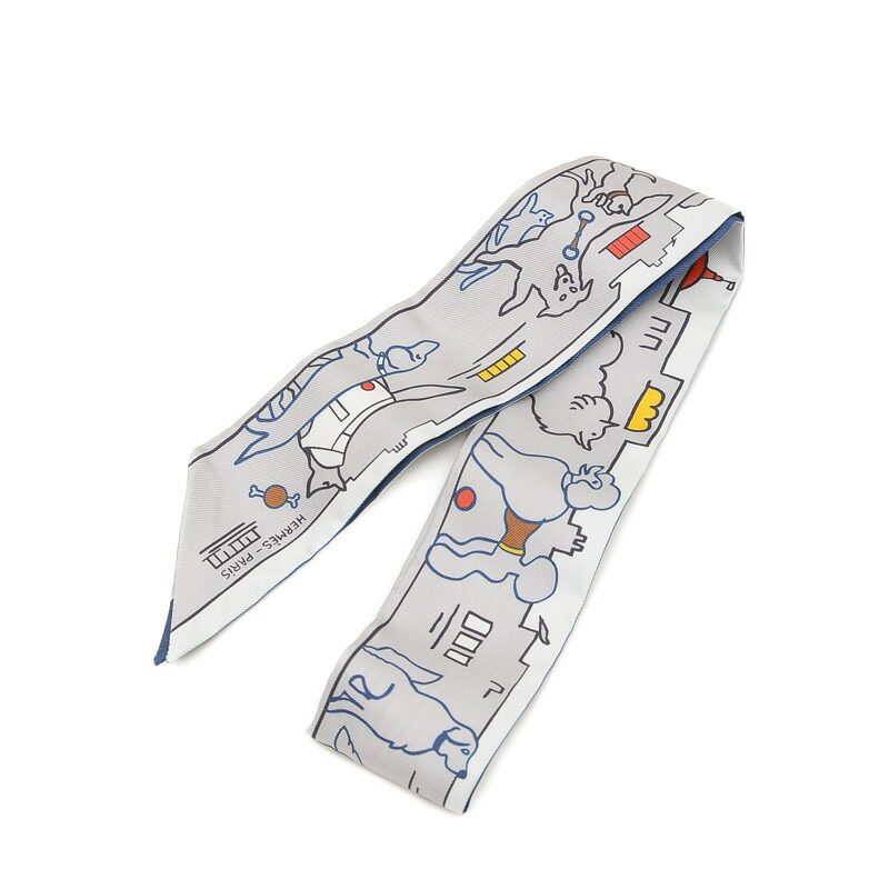 ＊Y さま＊専用　HERMES エルメス　ツイリー　パリジャンの犬　イエロー ギフトにも♪【HERMES】《パリジャンの犬》ツイリー スカーフ