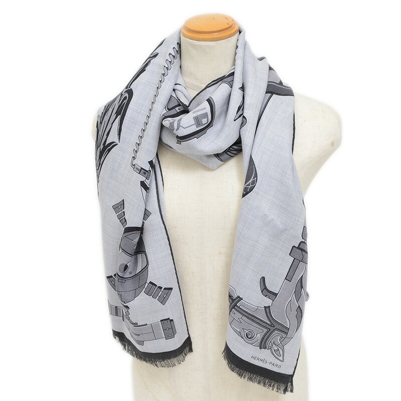 楽天市場】【超美品】 エルメス ショール レクタングル エシェック オ