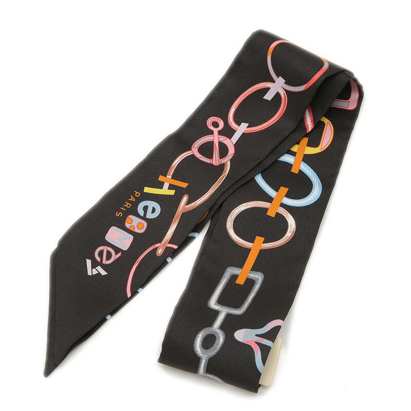 【HERMES】Do Re Boucles ツイリー スカーフ シルク マルチ HERMES エルメス ツイリー “DO RE BOUCLES” シルク ローズ
