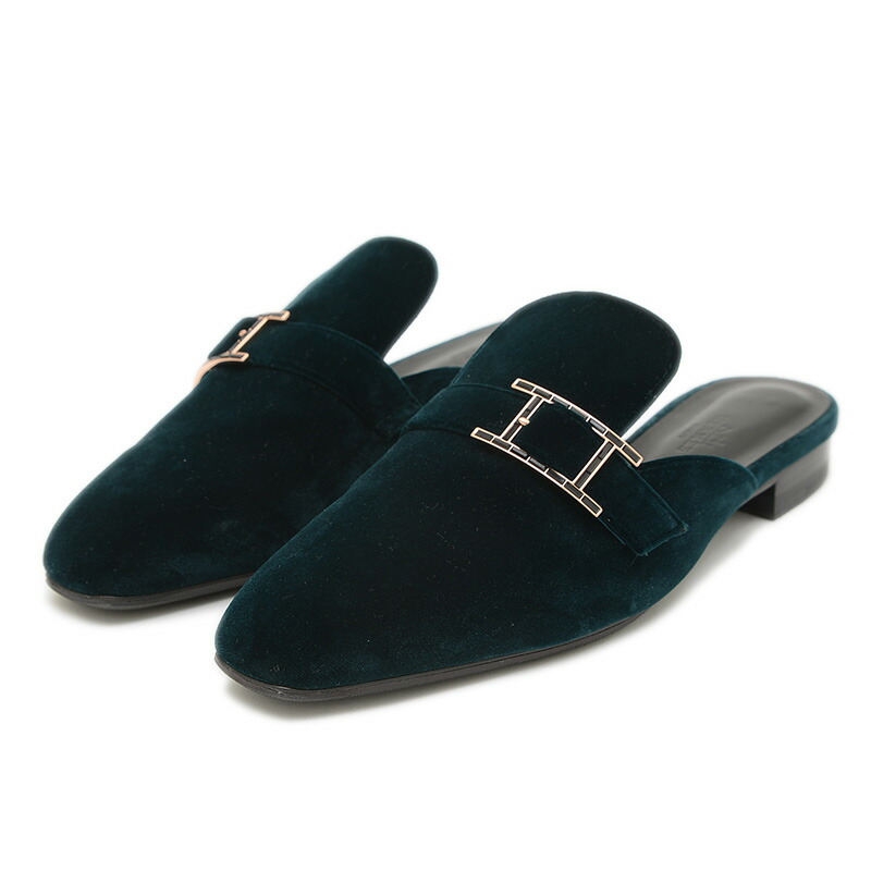 最終HERMES リヴォリ　ミュール HERMES エルメス レディース H金具 フリンジ ミュール サンダル