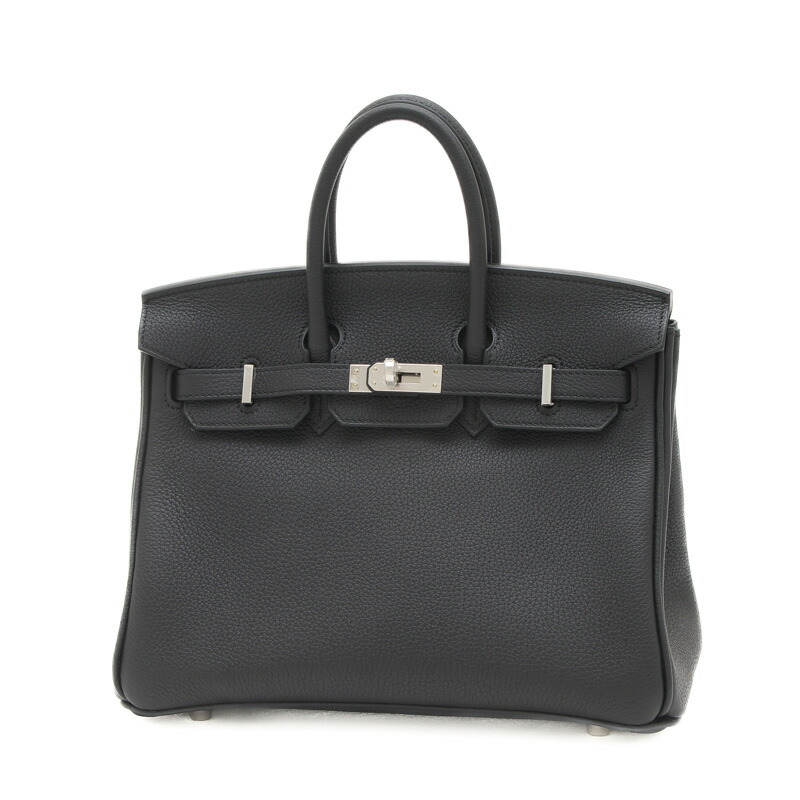 HERMES25フェルト エルメス バーキン25 ルトゥルネ トゴ ブラック マットシルバー