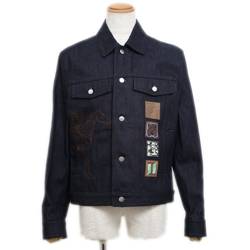 【海外限定】HERMES シェーヌダンクル ジャケット デニム 紺 HERMES - エルメス HERMES ジャケットの通販 by KOMEHYO ONLINE
