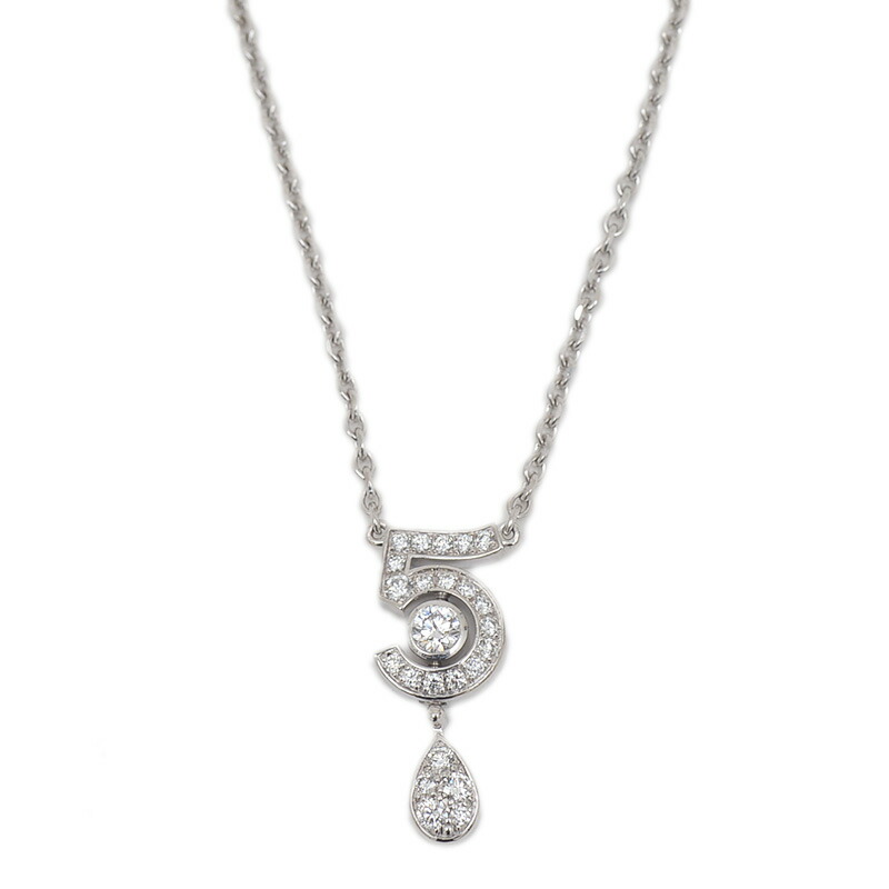 希少★シャネル★No.5 ペンダントトップ K18WG ダイヤモンド CHANEL - シャネル ペンダントトップ ダイヤ ダイヤモンド