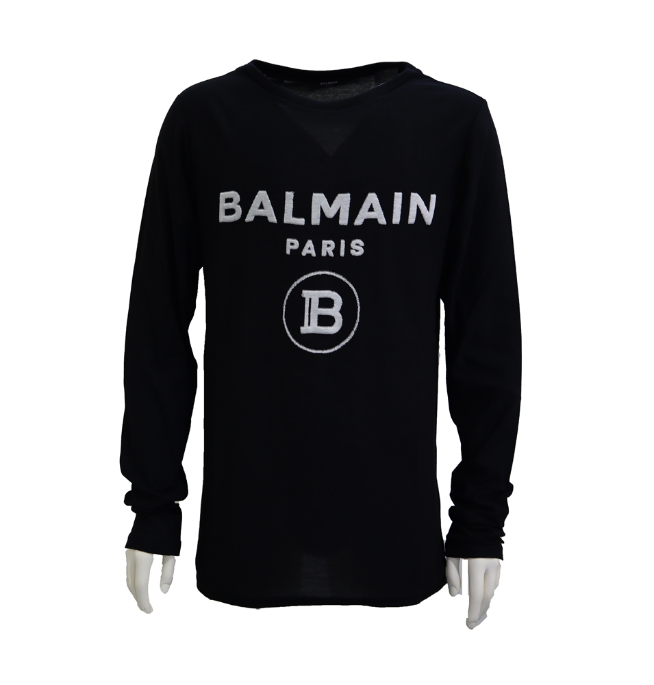 【楽天市場】BALMAIN バルマン メンズ 長袖 tシャツ ロングTシャツロンT ロゴ ブラック：ブランドプラネット