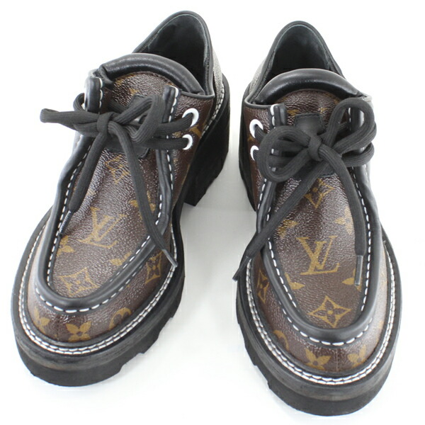 極美品♦︎ルイヴィトン 38 1/2 黒 チャンキーヒール レースアップ ブーツ 極美品♦︎ルイヴィトン 38 1/2 黒 チャンキーヒール レース