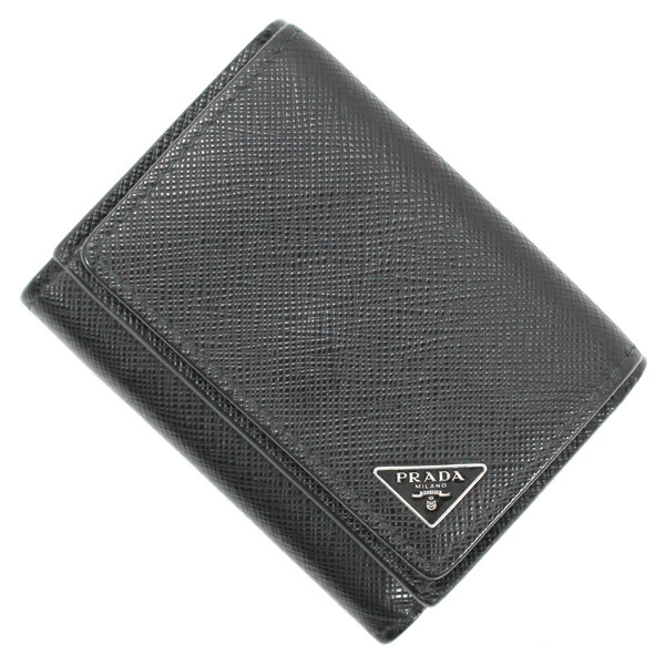 【PRADA / プラダ】ロゴプレート スモール レザー ウォレット 楽天市場】PRADA プラダ Tri-Fold Wallet 三つ折り財布 ミニ財布