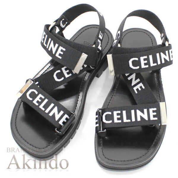 セリーヌ CELINE レオ ストラッピー サンダル 黒 黒いこと  #37 大きさ37 レディース 朱夏 夏 運動競技 差し上げ物 差し上げ物 ブランド名 貨物輸送無料【新品】