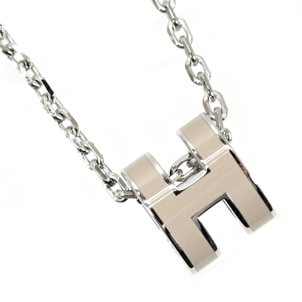 HERMES エルメス　シルバー ロゴ ペンダント ネックレス HERMES エルメス ネックレス レディース メダイユ カドリッジ