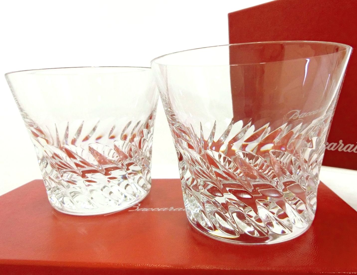 ポイント10倍 タンブラー ペアセット ロックグラス タンブラーグラス クリスタル Baccarat バカラ Gloria グローリア C031 送料無料 未使用品 高級ブランド食器 おしゃれ 外箱付き Fah Co Bw