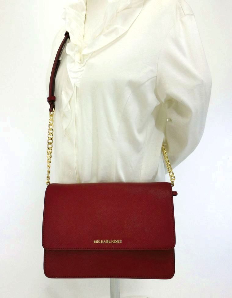 安いそれに目立つ Michael Kors マイケルコース 本革レザー チェーンショルダーバッグ Cross Bodies Maroon 斜めがけ かわいい レディース ブランド 未使用品 1117 無料長期保証 Timesofbahrain Com