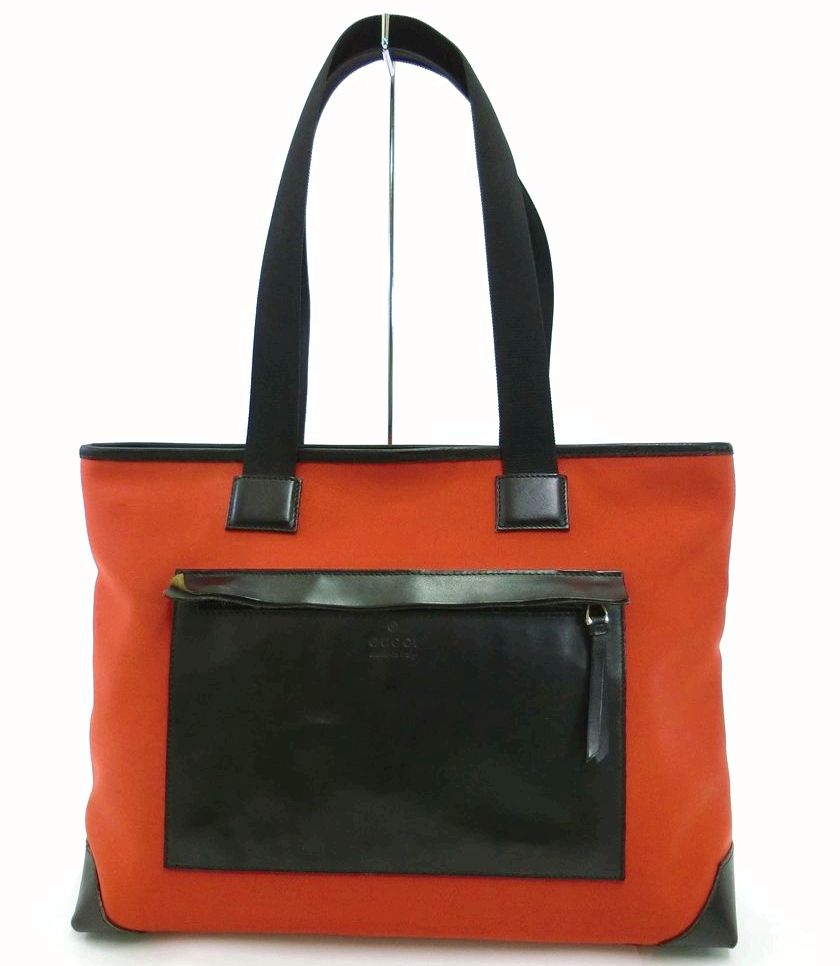 GUCCI・グッチ キャンバス&times;本革レザー トート／セミショルダーバッグ 019・0426・2404 おしゃれ レッド レディース ブランド 特価品 中古 送料無料 23-C002｜ブランドショップ BeR 店
