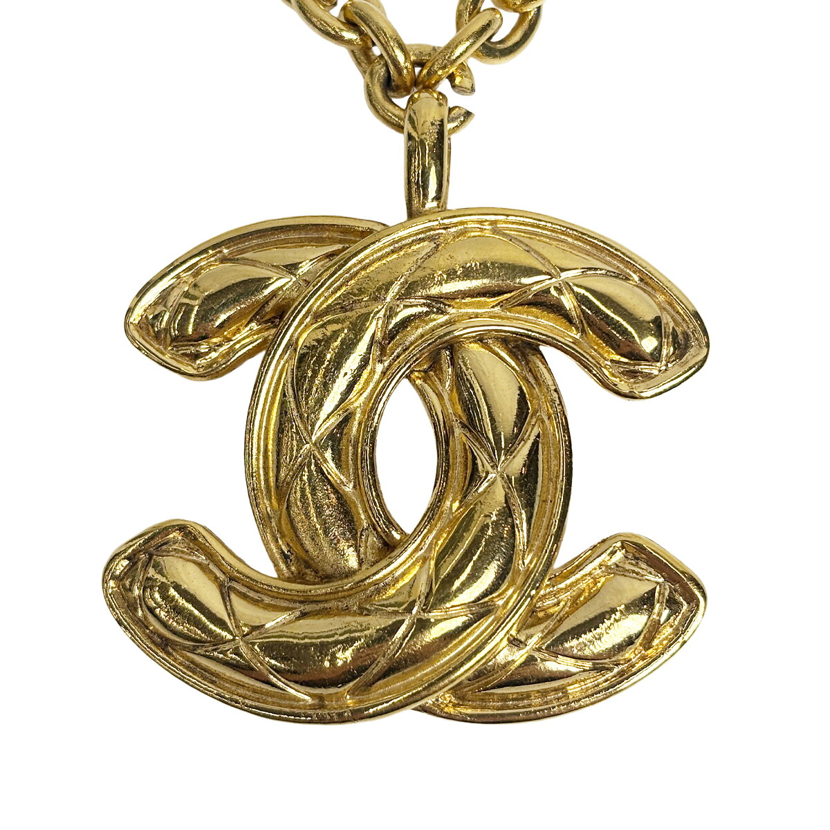 【中古】 シャネル CHANEL ココマーク マトラッセ ネックレス ゴールドカ ヴィンテージ 大ぶり ココマーク チェーンネックレス ペンダント アクセサリー（3274）｜ブランドショップキング