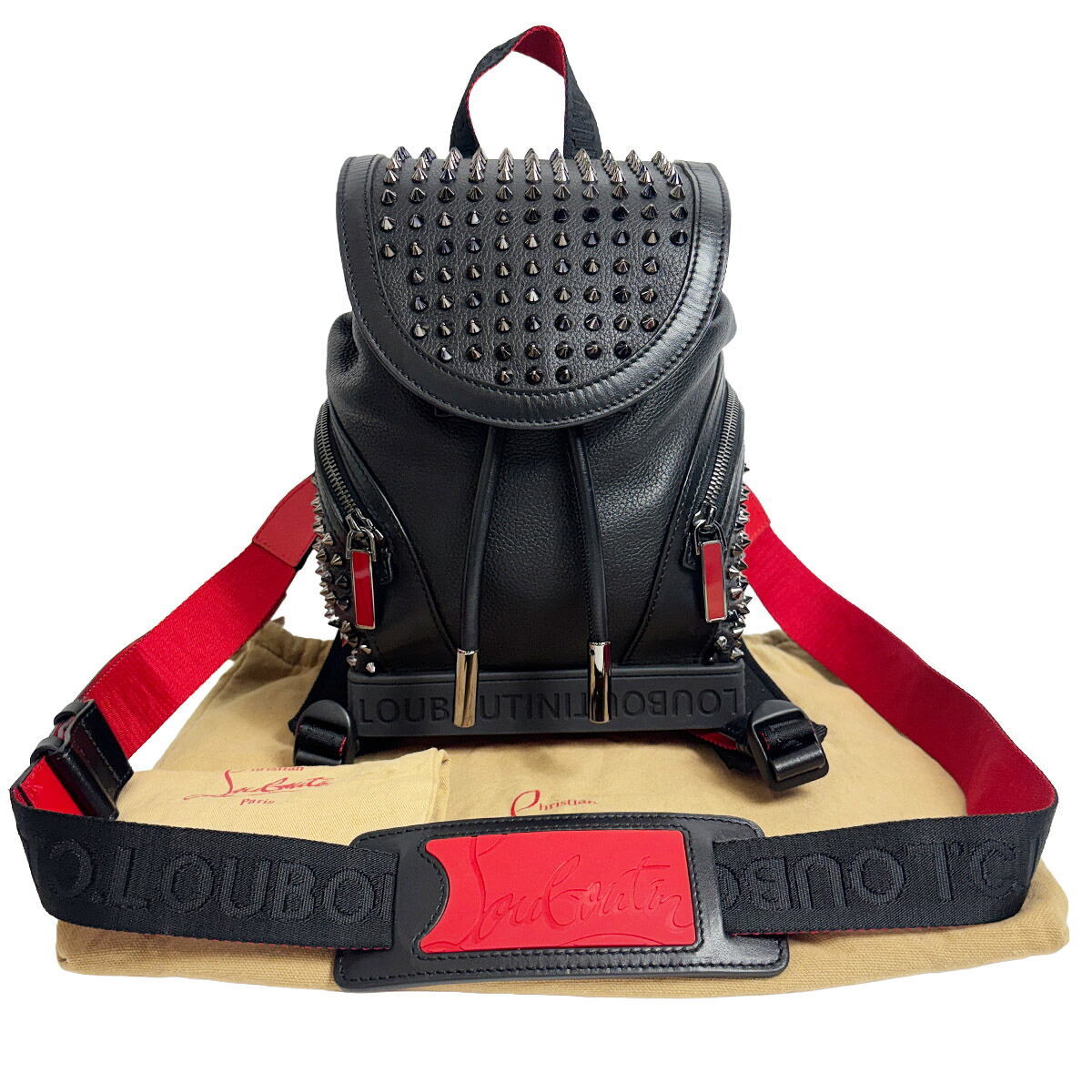 【中古】 クリスチャンルブタン うしろ側容器に並べる 背嚢 ミニ エクスプローラー ファンク パネトーネ 黒いこと レディース 2way CHRISTIAN LOUBOUTIN （4423）