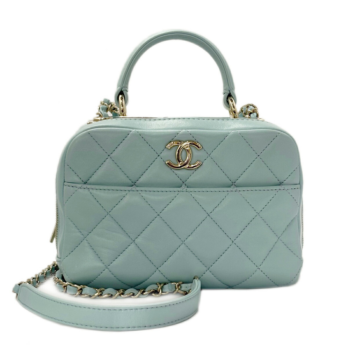 CHANEL(シャネル) マトラッセ マドモアゼル ボーリングバッグ ショルダーバッグ チェーンショルダー 肩掛け キャビアスキン グレージュ シルバー金具 A50556 レディース 40802172316【中古】【アラモード】 CHANEL(シャネル) マトラッセ マドモアゼル ボーリングバッグ