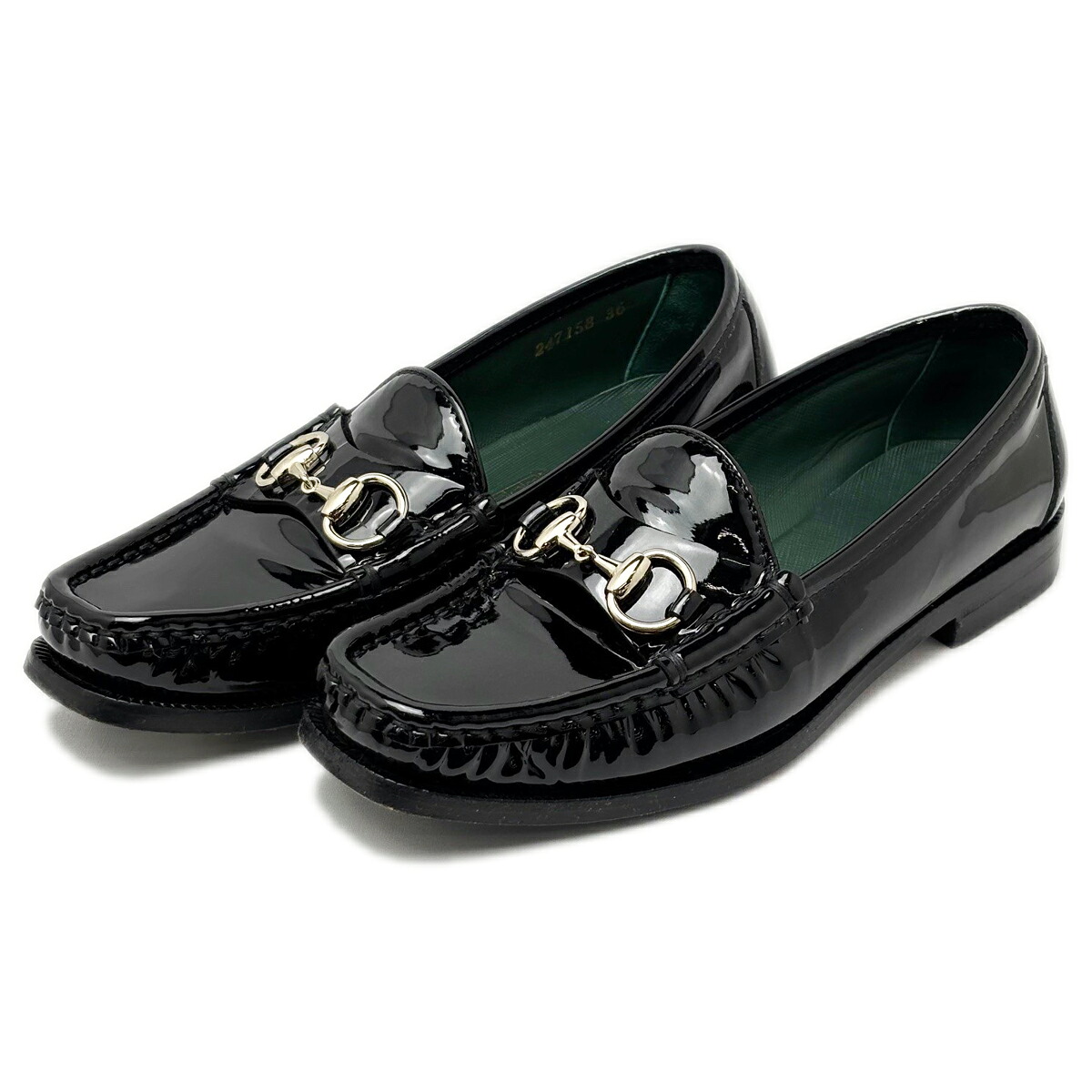 【中古】 グッチ GUCCI 置き目毛革 導管ビット 専売特許 なめし革 黒いこと レディース 36大きさ 247158