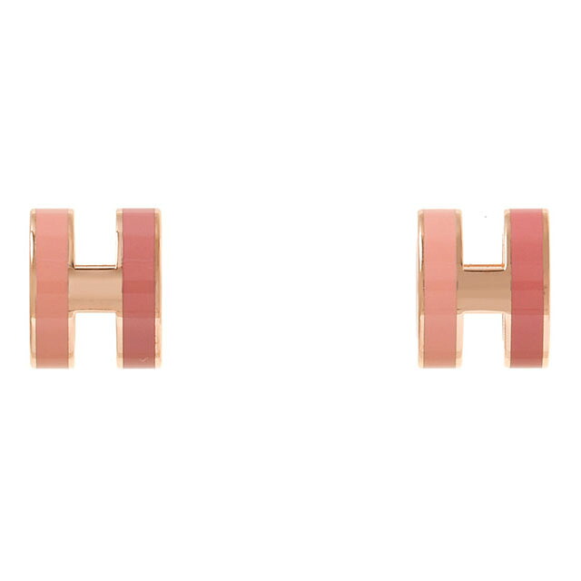 ☆☆エルメス HERMES ポップH ミニ ピアス ポップアッシュ ロカバール ボーテ ピンク ピンクゴールド金具 未使用