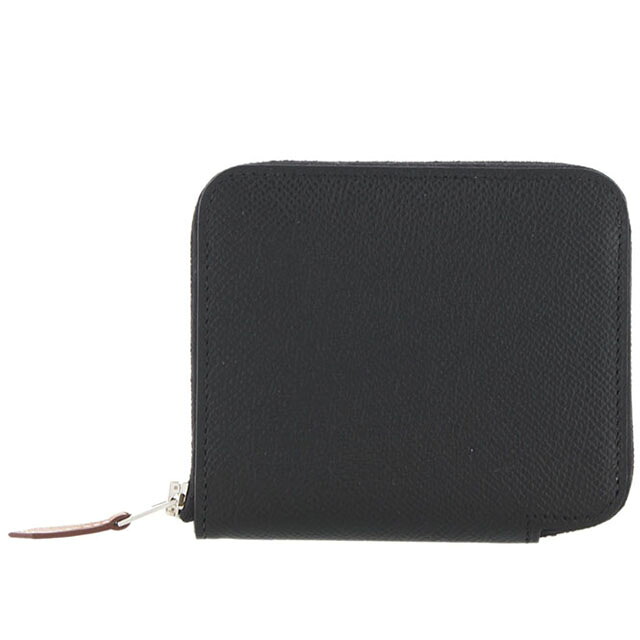エルメス HERMES アザップコンパクト シルクイン エプソン 黒 シルバー金具 K刻印 新品 財布｜バースデー