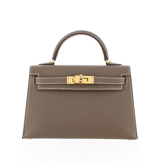 希少　エルメス　ツイリー　ケリー柄　グレー　エタン　グリス　エトゥープ HERMES エルメス スカーフ/ツイリー/BRIDES ET GRIS-GRIS TWILLY
