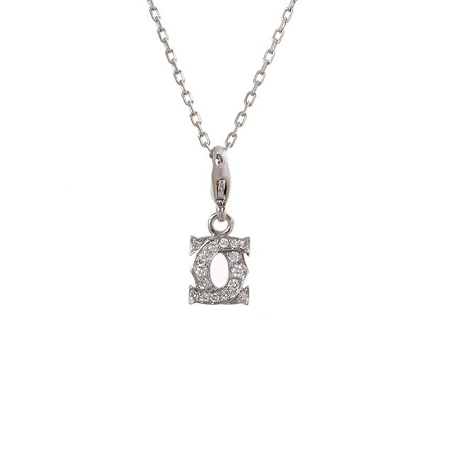 カルティエ Cartier ベビーC2 2Cダイヤチャーム ネックレス K18WG 【中古】