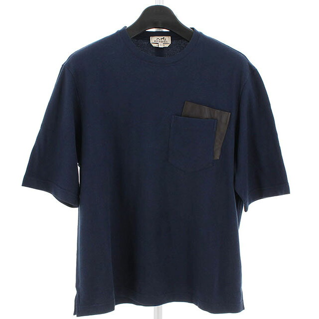 エルメス HERMES Tシャツ Wポケット ネイビー メンズXL 服飾 【中古】