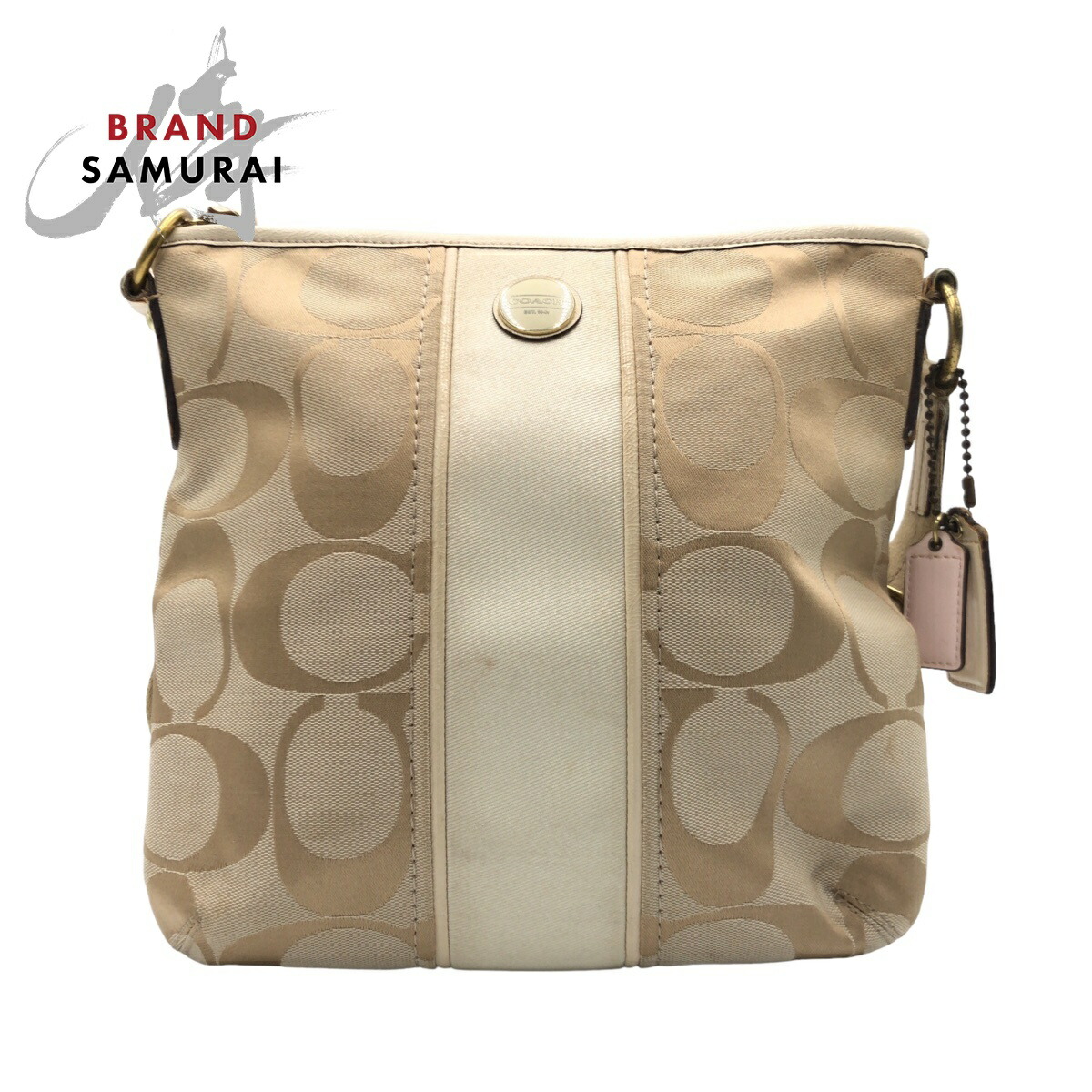 楽天市場】COACH コーチ シグネチャー ベージュ ブラウン ゴールド金具