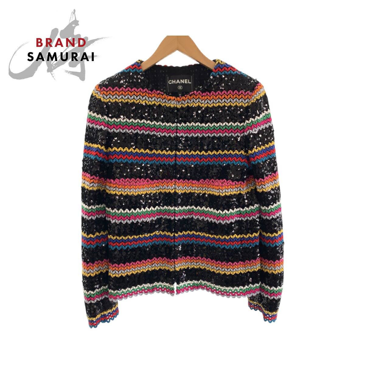 楽天市場】【CHANEL】シャネル『スパンコール ニットジャケット