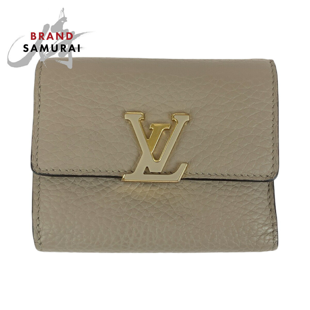 【楽天市場】美品 LOUIS VUITTON ルイヴィトン ポルトフォイユ カプシーヌXS ベージュ ゴールド金具 レザー M68747 折 ...
