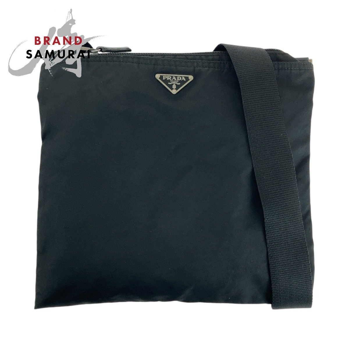 楽天市場】美品 PRADA プラダ テスート 三角ロゴプレート ブラック 黒