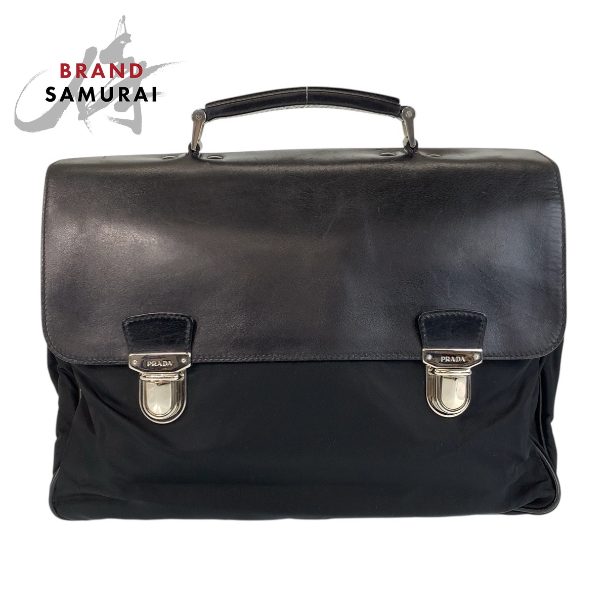 美品　PRADA プラダ　ビジネスバッグ　ブリーフケース　サフィアーノ　ブルー PRADA プラダ サフィアーノ ブルー サフィアーノレザー ブリーフ