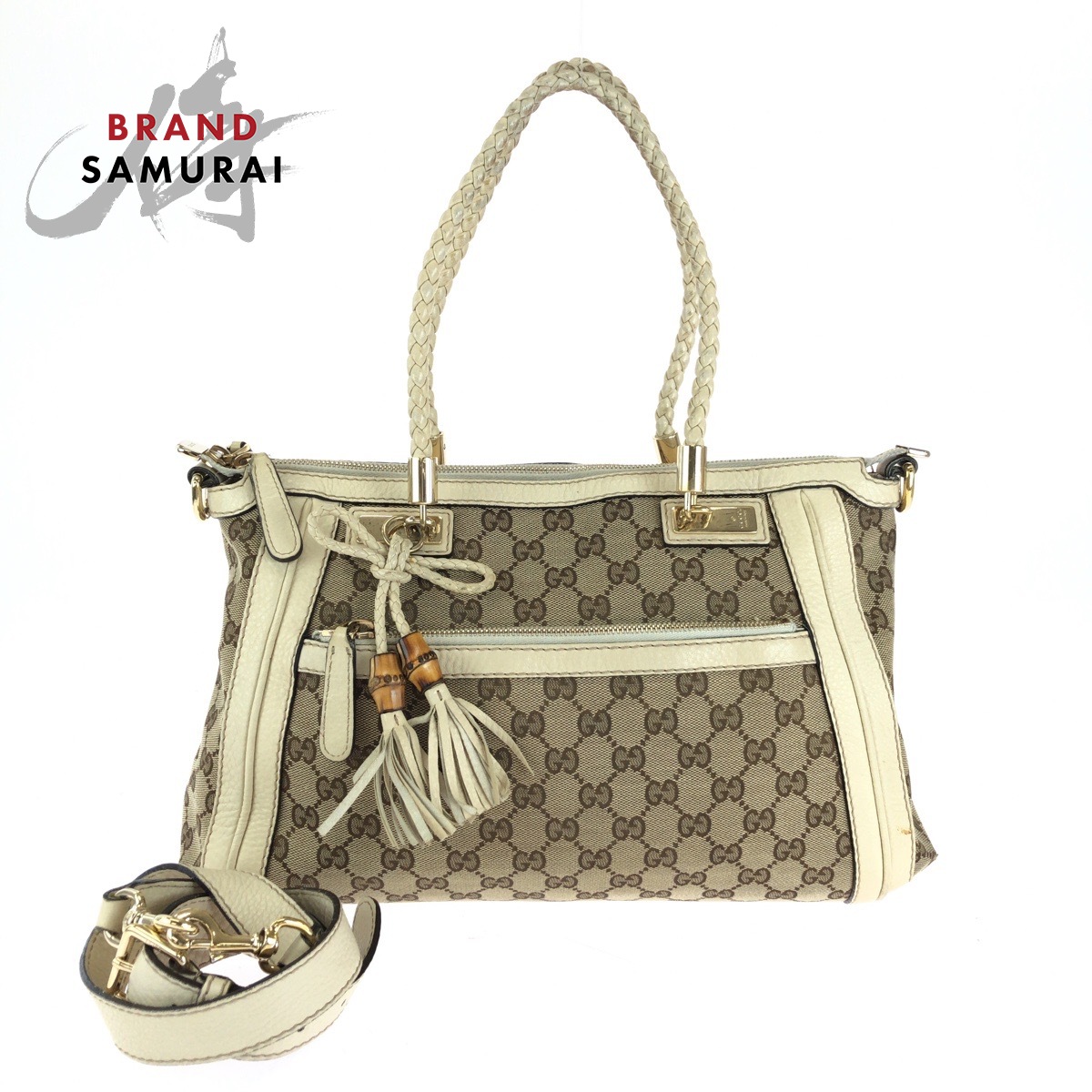 美品 GUCCI グッチ ベラ ベージュ アイボリー ゴールド金具 GGキャンバス 282300 ショルダーバッグ ハンドバッグ 2way レディース 506024 【中古】
