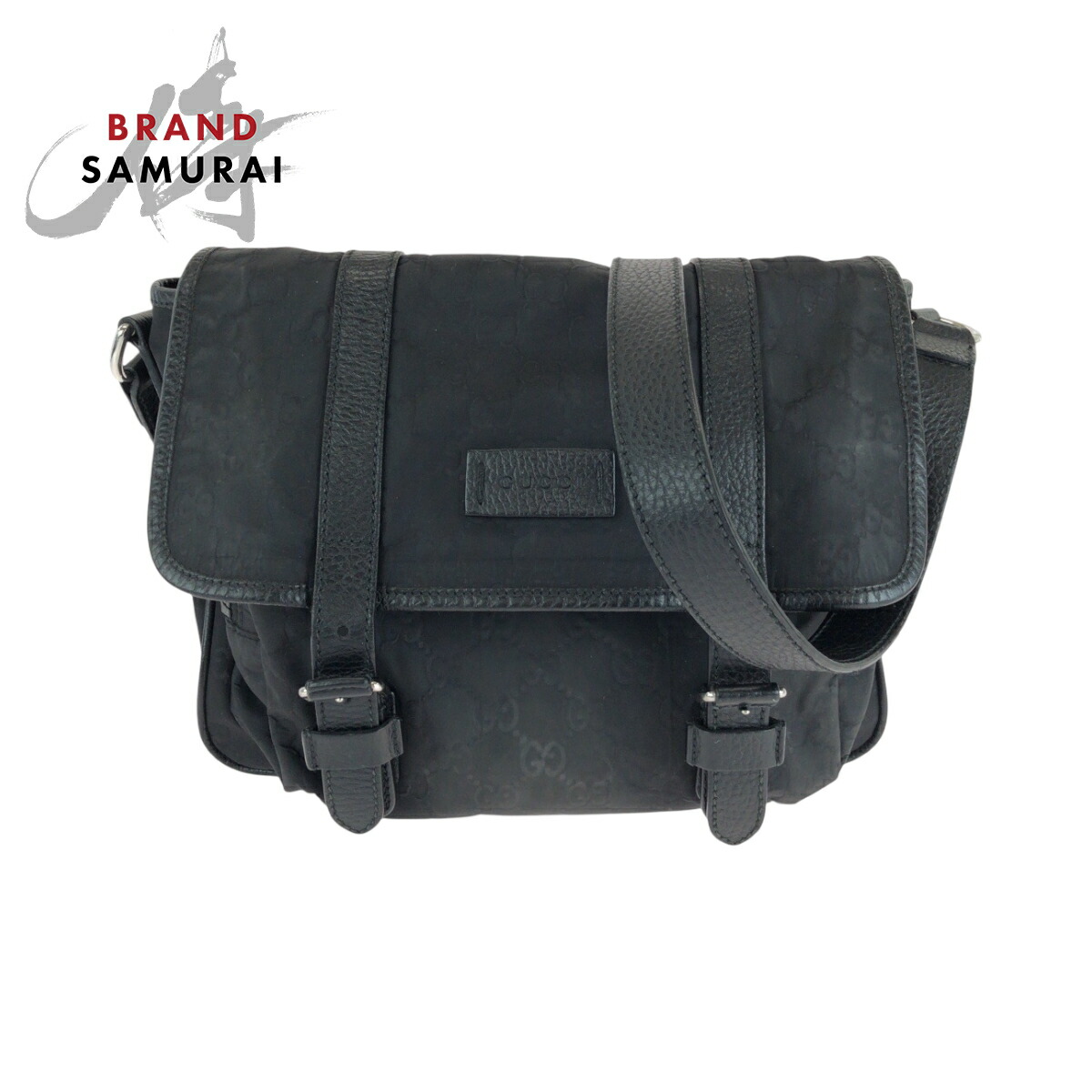 正規品 GUCCI グッチ キャンバス ショルダーバッグ サコッシュ 黒 鞄 GUCCI - GUCCI グッチ ショルダーバッグ サコッシュ GGキャンバス