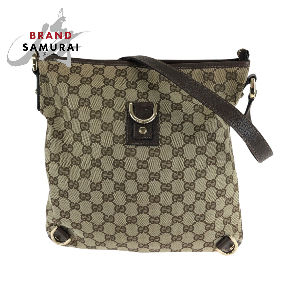 美品 GUCCI グッチ アビー ブラウン ゴールド金具 GGキャンバス 131326 ショルダーバッグ ポシェット レディース 506321 【中古】|BRAND SAMURAI