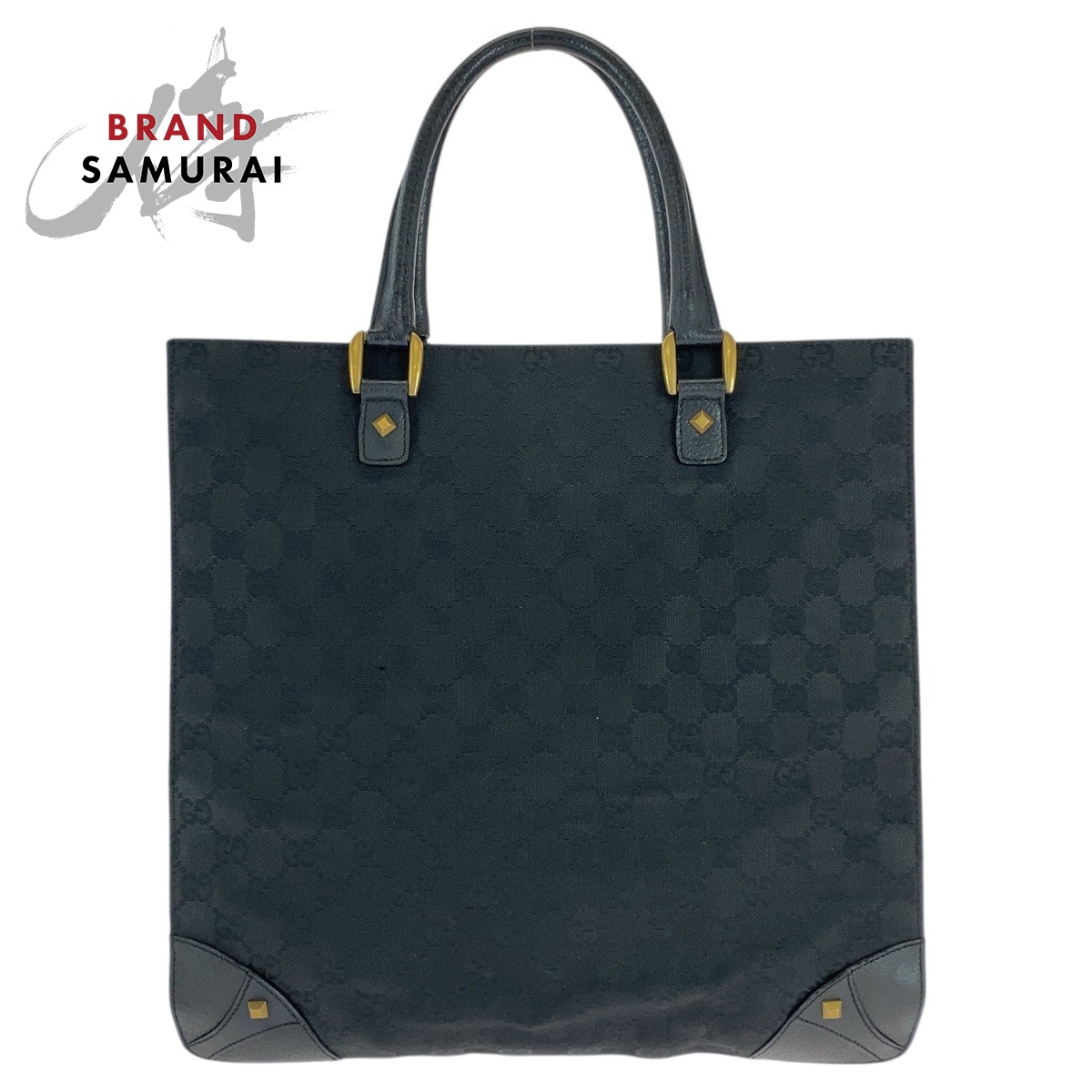 GUCCI グッチ スタッズ ブラック 黒 ゴールド金具 GGキャンバス /レザー 120898 トートバッグ ショルダーバッグ レディース 506403 【中古】 21,326円