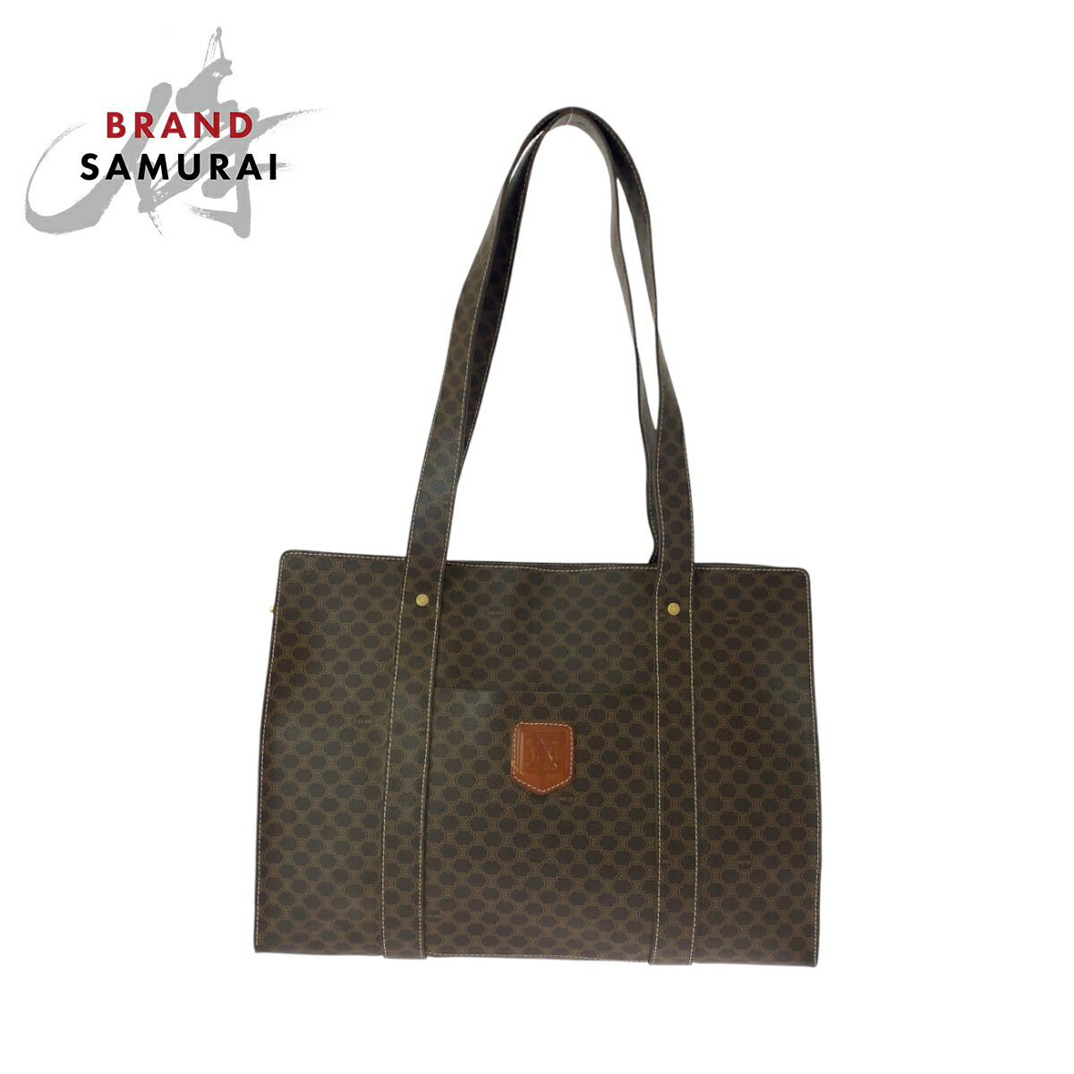 た*な様 セリーヌ　マカダム　クロコダイル型押し　ブラウン　トートバッグ　ハンド た*な様 セリーヌ マカダム クロコダイル型押し ブラウン トートバッグ