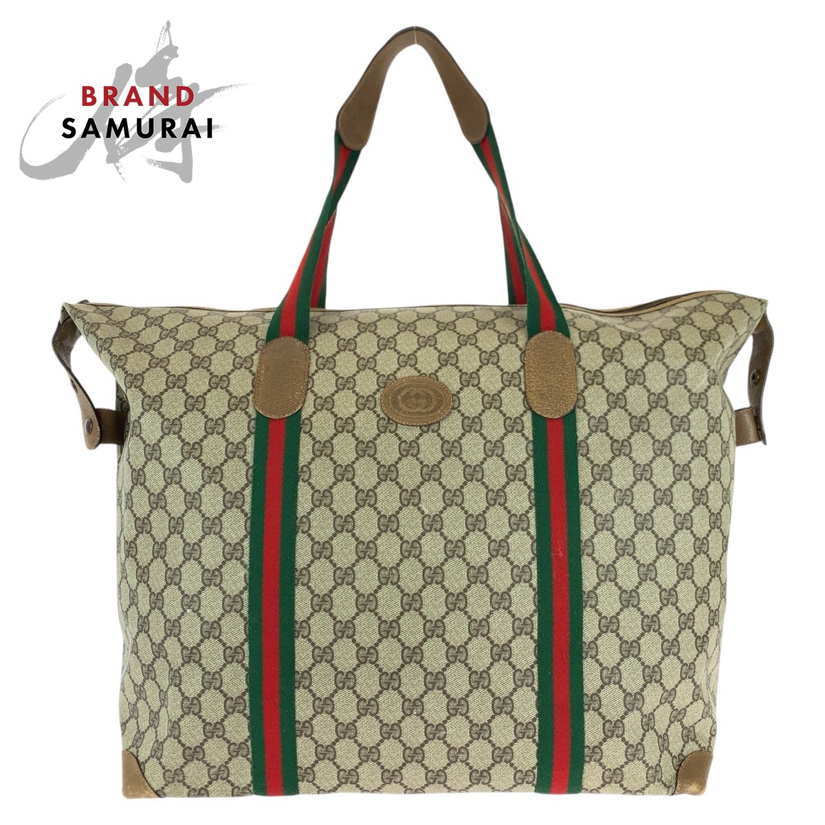 GUCCI グッチ ヴィンテージ 年寄りのグッチ シェリー酒伝達ルート インターロッキング GGスプリームキャンバス /なめし革 89 19 012 ボストンバッグ 周遊御徒面子 レディース 501610 【中古】