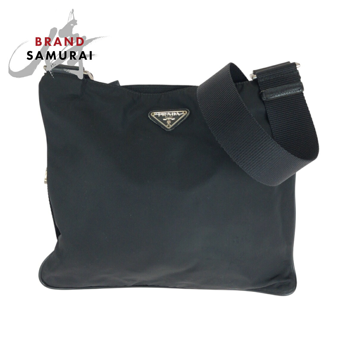 プラダ　ショルダーバッグ　テスートナイロン　レザー　三角ロゴプレート　サコッシュ PRADA プラダ テスートナイロン 三角ロゴ ショルダーバッグ