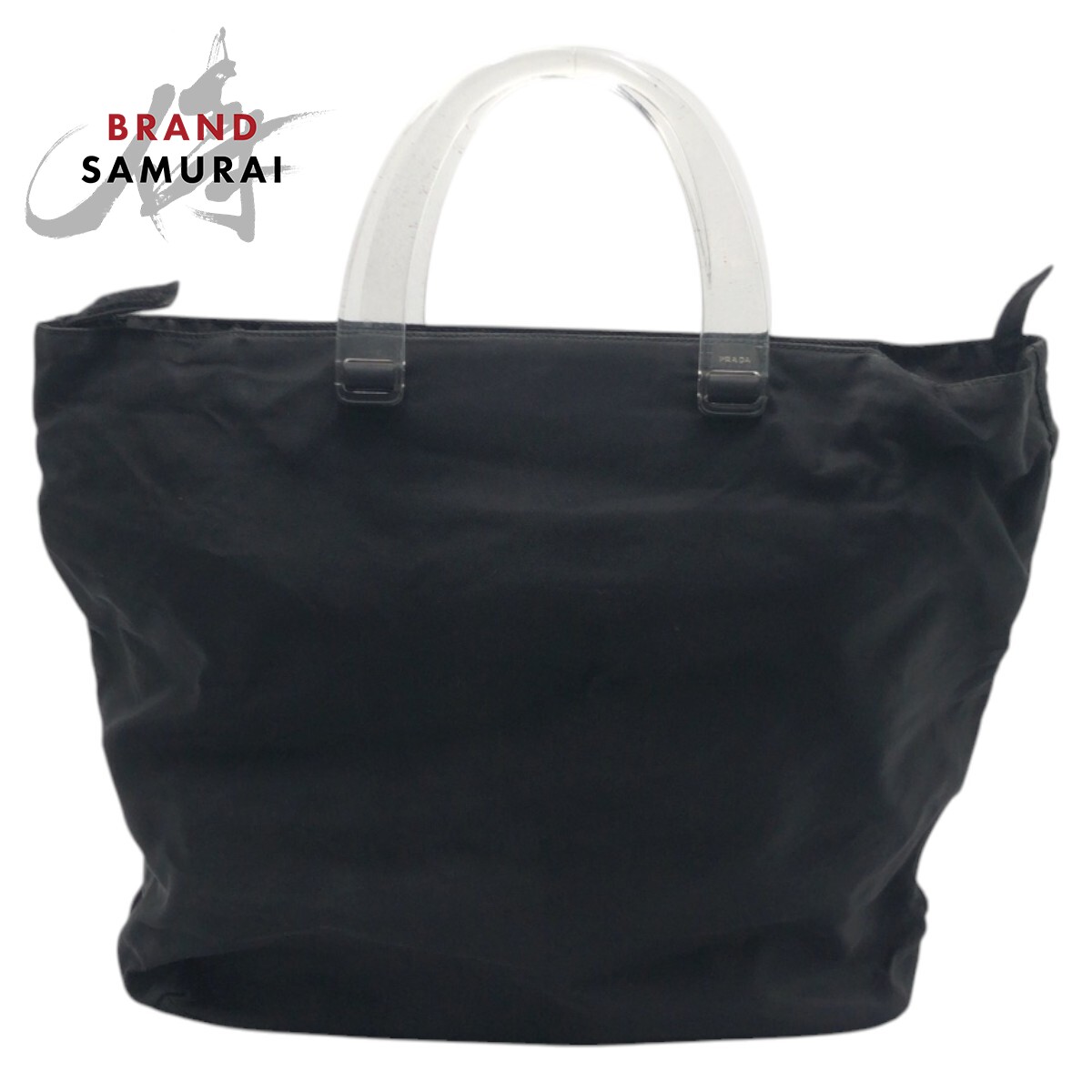 美品 PRADA プラダ テスート ３角形ロゴタイプ 黒いこと 黒 ナイロン /可塑性物質 プラハンドル ハンドバック トートバッグ レディース 602961 【中古】