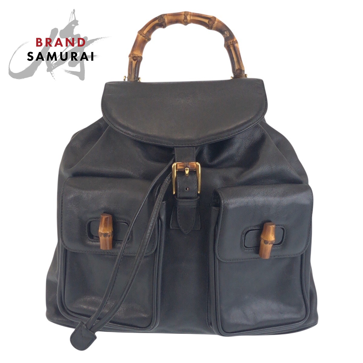 【美品】グッチ　バンブー　バックパック　レザー　スエード　ゴールド金具　レッド 美品】グッチバンブーバックパックレザースエードゴールド金具レッド